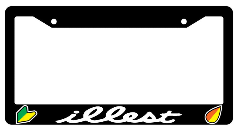 Illest Logo Design 2A Black Plastic License Plate Frame For JDM  Mod-GRAPH9856236-3775