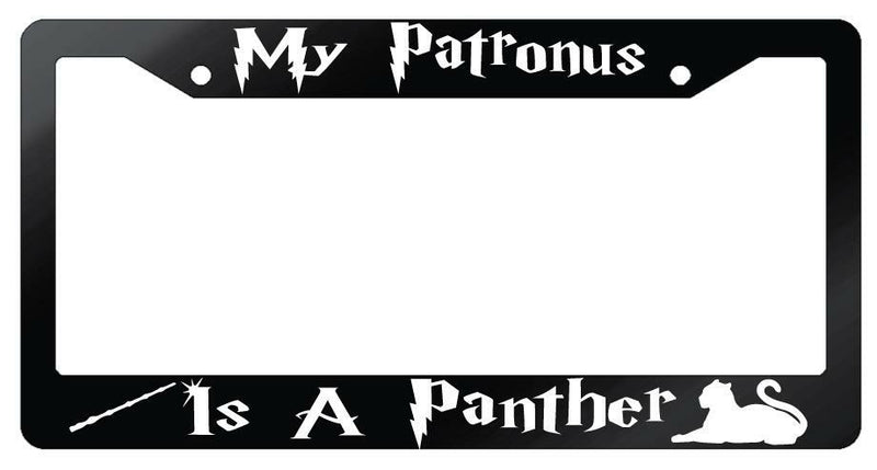 My Patronus Is A Panther Glossy Black Plastic License Plate Frame For Harry Potter  Mod-GRAPH9856236-7124