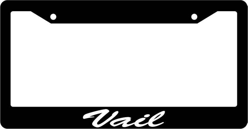 Black License Plate Frame CURSIVE Vail Auto Accessory Novelty  Mod-GRAPH9856236-1887