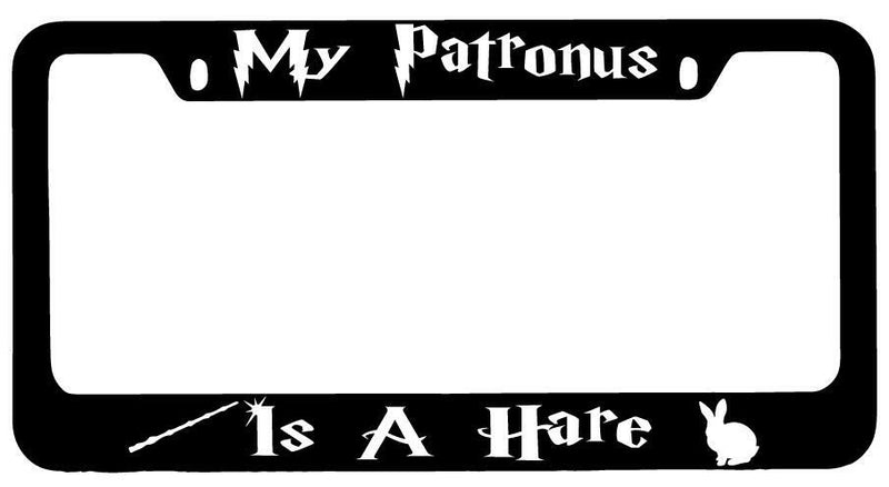 My Patronus Is A Hare Black METAL License Plate Frame Auto For Harry Potter  Mod-GRAPH9856236-9301