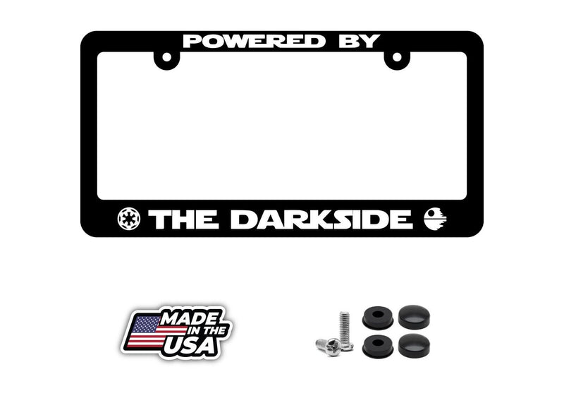 Powered by the darkside dark side Star license plate frame holder tag 2