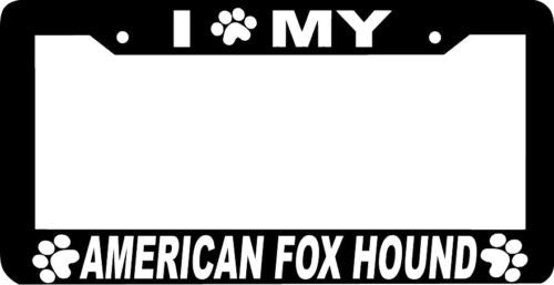 American Fox hound I Love my dog paw print Plate Frame