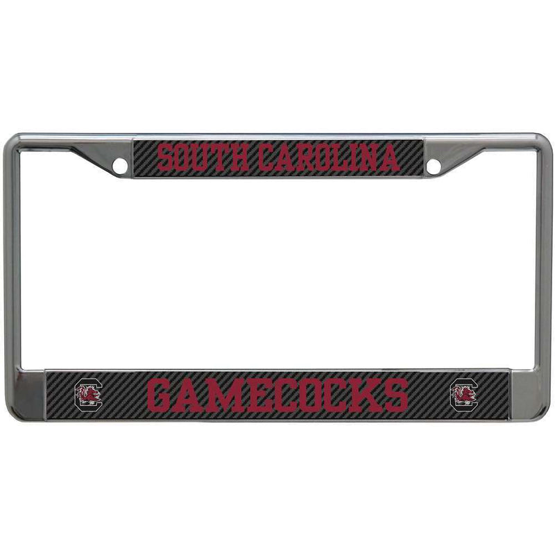 NCAA South Carolina Gamecocks Metal License Plate Frame - Carbon Fiber