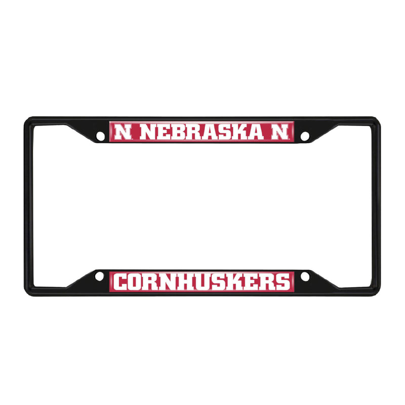 NCAA Nebraska Cornhuskers Black Metal License Plate Frame