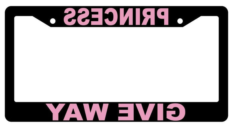 Princess Give Way Black Plastic License Frame  Mod-GRAPH9856236-1837