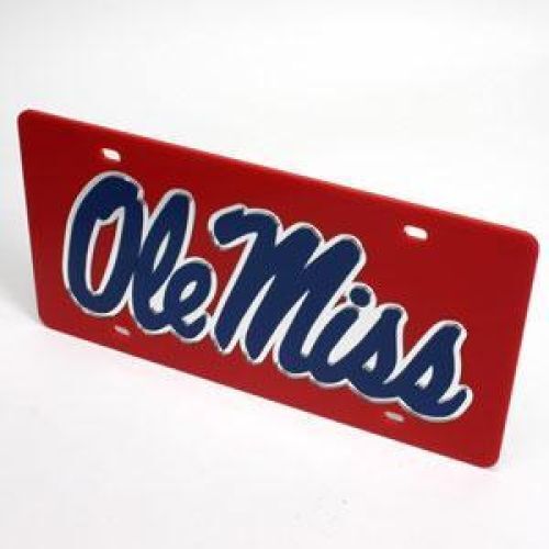 Mississippi "Ole Miss" Rebels License Plate - Red