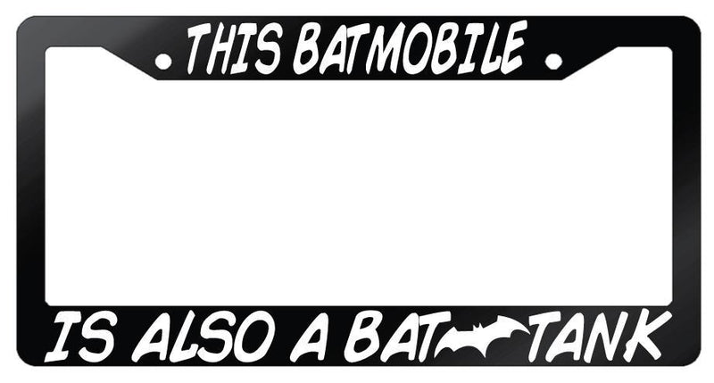 This Batmobile Is Also A Bat Tank Glossy Black Plastic License Plate Frame DC  Mod-GRAPH9856236-7373