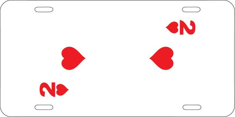 Two Of Hearts White Vanity License Plate Mod-GRAPH9856236-7635