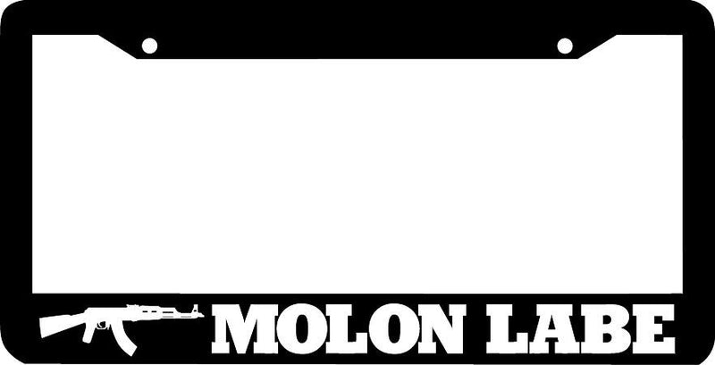 GUN molon labe COME AND TAKE THEM rifle License Plate Frame