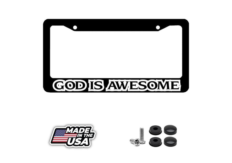 GOD IS AWESOME CHRISTIAN License Plate Frame