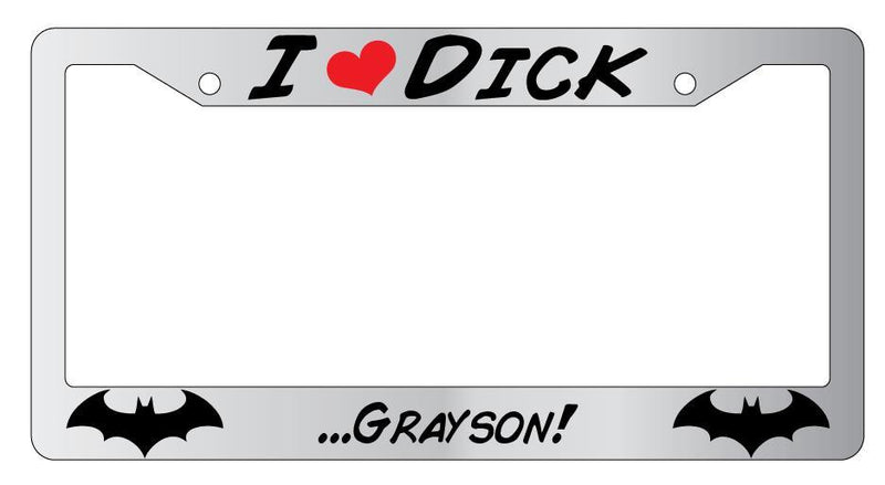 I Heart Dick Grayson (Batman) Chrome License Plate Frame DC  Mod-GRAPH9856236-4585