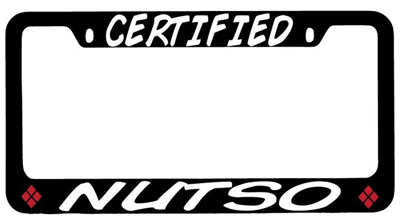 Certified Nutso Black METAL License Plate Frame  Mod-GRAPH9856236-7806