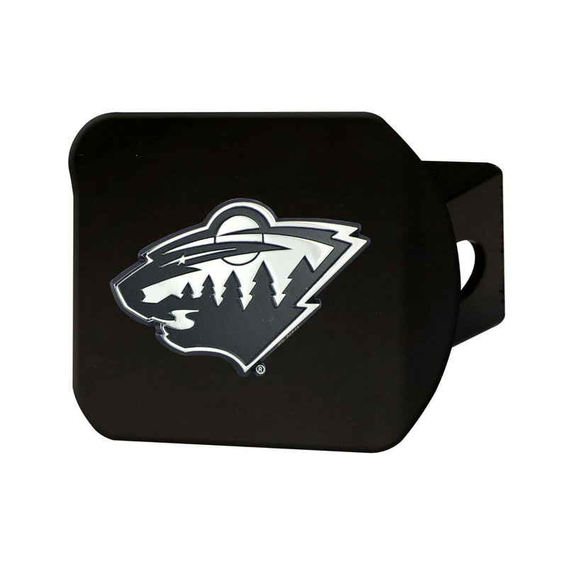 NHL Minnesota Wild 3D Chrome on Black Metal Hitch Cover