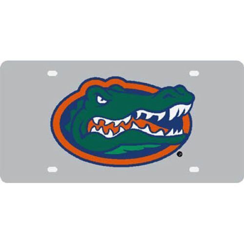 NCAA Florida Gators Inlaid Acrylic License Plate - Silver Mirror Background