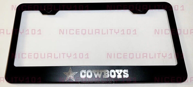 Dallas Cowboys Laser Engraved Etched Stainless Finished License Plate Frame