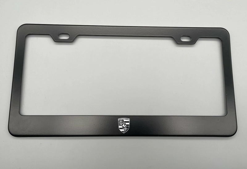 Laser Engraved Black License Plate Frame Stainless Steel fit BMW, Porsche