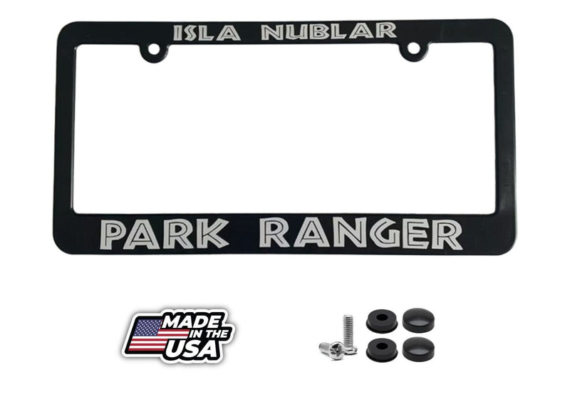 Isla Nublar Park Ranger Jurassic World Car Auto License Plate Frame Holder Gift