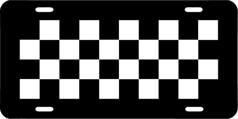 Checker Board SMALL Black Vanity License Plate Mod-GRAPH9856236-7736