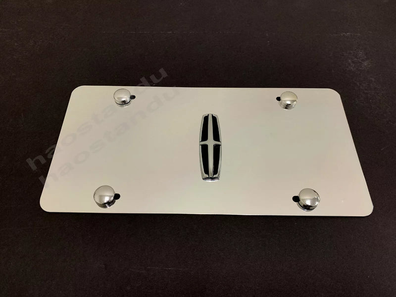 1x 3D "Lincoln Cross Logo" emblem Aluminum Mirror CHROME Front Plate RUST FREE