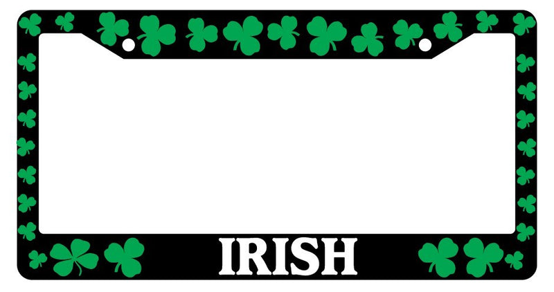Black License Plate Frame Shamrocks, Irish Auto Accessory Novelty  Mod-GRAPH9856236-1861