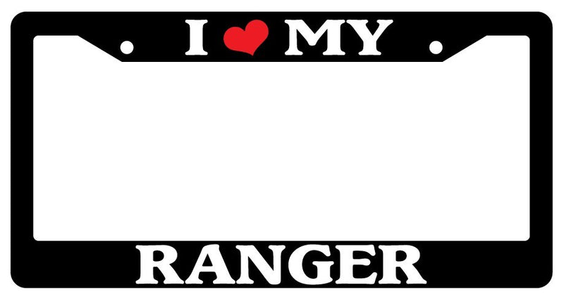 Black License Plate Frame I Heart My Ranger Auto Accessory Novelty  Mod-GRAPH9856236-3238
