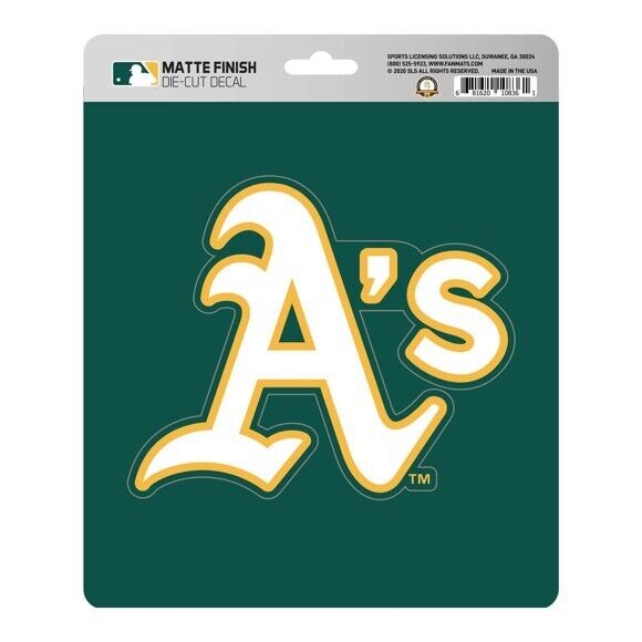 MLB Oakland Athletics Decal Matte 5"X6.25" Auto Boat Cooler Luggage