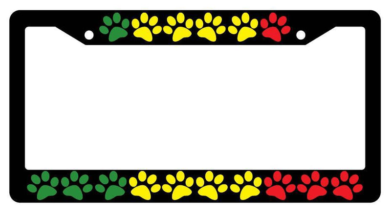 Black License Plate Frame PUPPY FEET (RASTA) Auto Accessory  Mod-GRAPH9856236-4004