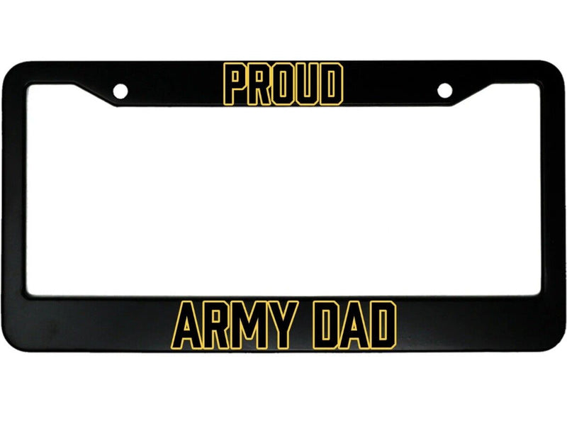 Proud Army Dad Aluminum Car License Plate Frame