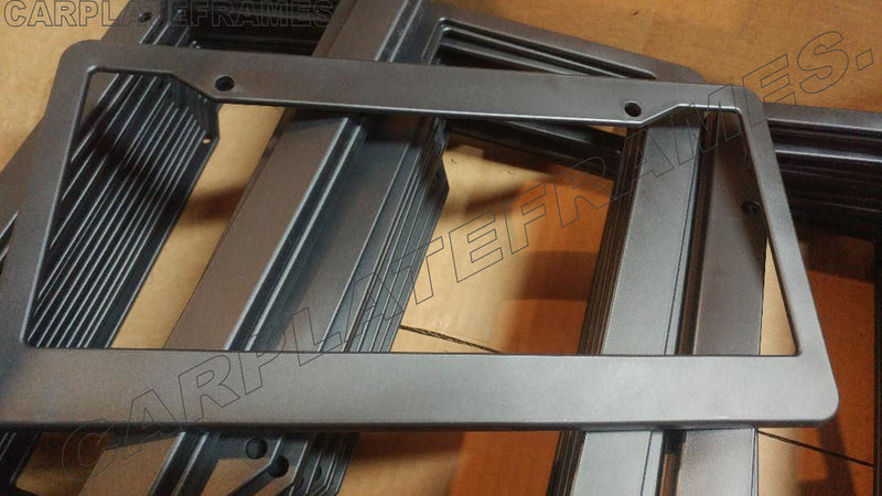 LOT OF 50 BLANK BLACK PLASTIC 50 pieces License Plate Frame FRAMES WITH TABS 1"