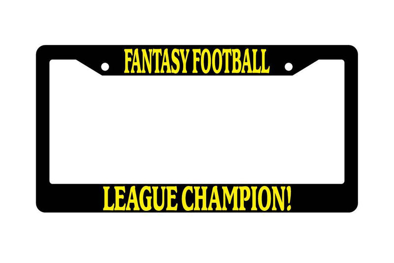 Black License Plate Frame FANTASY FOOTBALL LEAGE CHAMPION (YELLOW) Auto  Mod-GRAPH9856236-2430