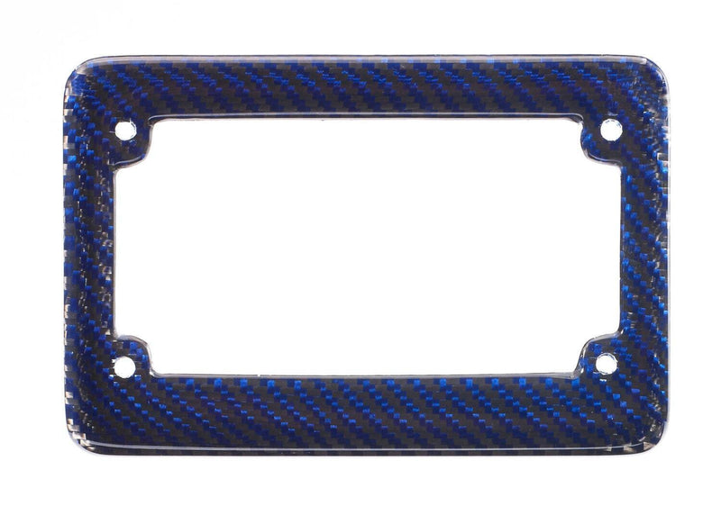 Real 100% Blue Carbon Fiber Motorcycle License Plate Frame With Free Caps v2