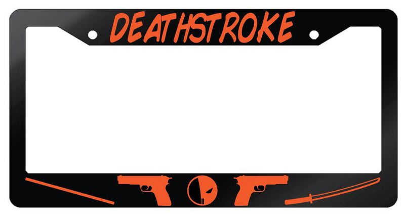 Deathstroke Glossy Black Plastic License Plate Frame DC  Mod-GRAPH9856236-6980