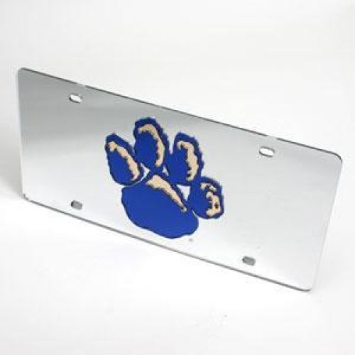 NCAA Pittsburgh Panthers "paw" License Plate - Silver Mirrored