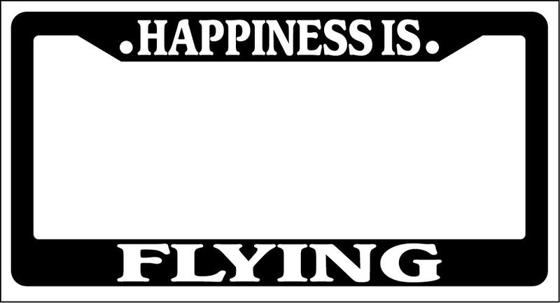 Black License Plate Frame Happiness Is... Flying Auto Accessory Novelty  Mod-GRAPH9856236-820