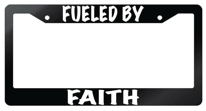 Fueled By Faith Glossy Black Plastic License Plate Frame  Mod-GRAPH9856236-6922