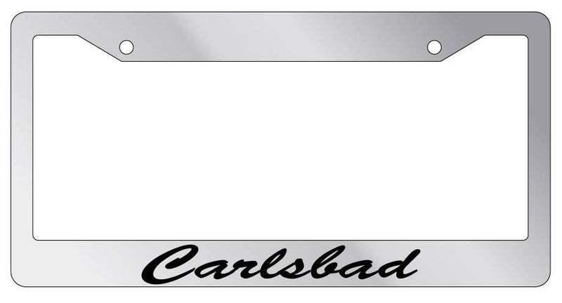 Chrome METAL License Plate Frame Carlsbad Cursive Auto Accessory 1102  Mod-GRAPH9856236-8871