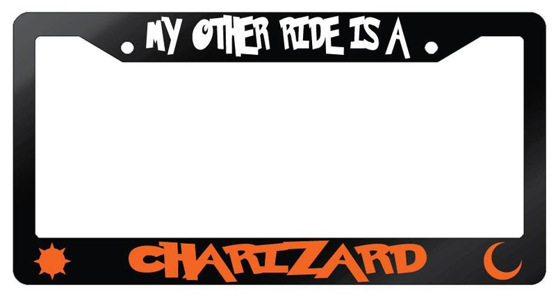 My Other Ride Is A Charizard Glossy Black Plastic License Plate Frame For Pokemon  Mod-GRAPH9856236-6891