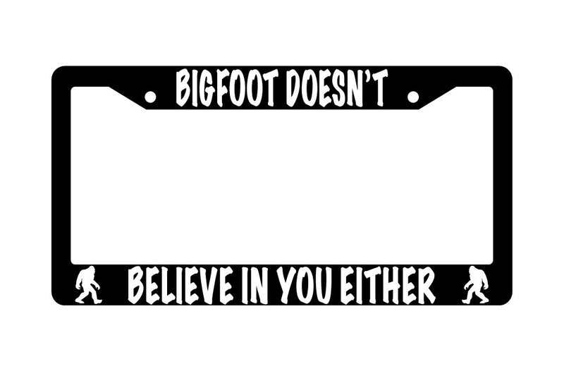 Black License Plate Frame For Bigfoot DOESN&
