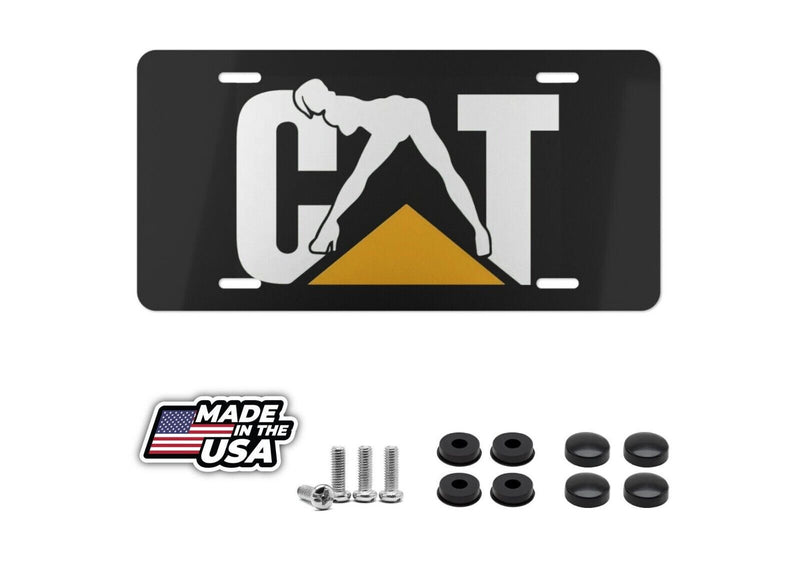 License Plate, CAT DIESEL Front Vanity Plate, Female Garage Man Cave Art, Gift