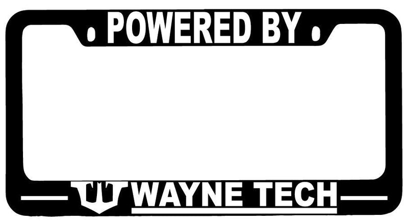 Powered By Wayne Tech Black METAL License Plate Frame Auto Accessory DC  Mod-GRAPH9856236-8745