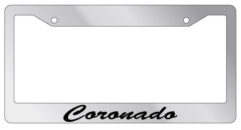 Chrome METAL License Plate Frame Coronado Cursive Auto Accessory 2001  Mod-GRAPH9856236-8872