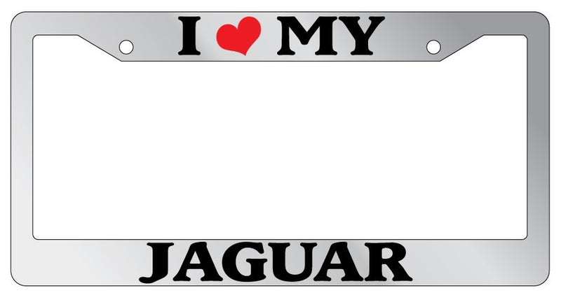 Chrome License Plate Frame I Heart My Jaguar Auto Accessory Novelty 1641  Mod-GRAPH9856236-6334