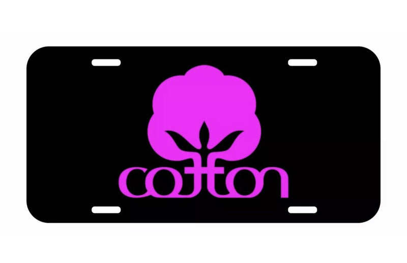 COTTON PINK NOVELTY VANITY LICENSE PLATE TAG CARS AND TRUCKS ALUMINUM METAL