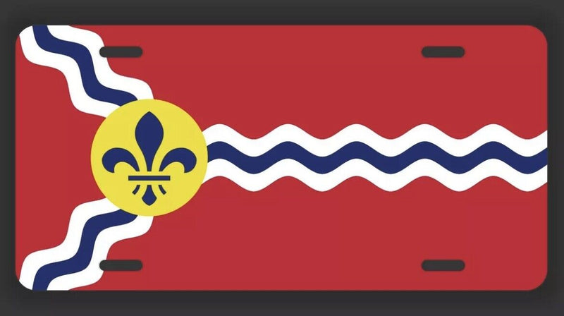 St Louis City Flag License Plate Tag Vanity Front Aluminum 6 Inches By 12 Inches