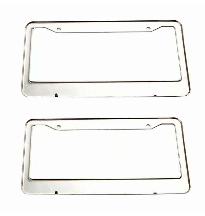 2pcs Metal License Plate Frame Bling RhineStone Chrome Crystal Diamond Glitter