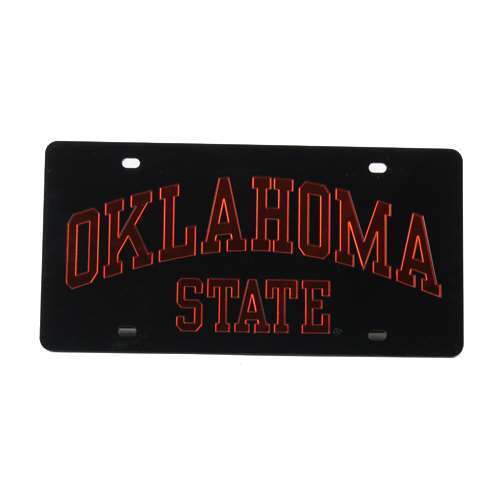 NCAA Oklahoma State Cowboys Inlaid Acrylic License Plate - Black