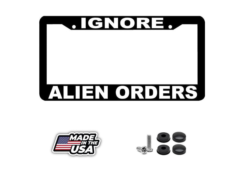 IGNORE ALIEN ORDERS clash strummer topper paul simonon jones License Plate Frame