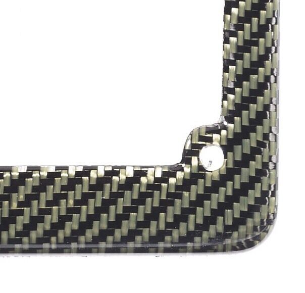 Real 100% Yellow Carbon Fiber Motorcycle License Plate Frame With Free Caps v2