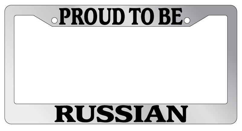 Chrome METAL License Plate Frame PROUD TO BE RUSSIAN Auto Accessory  Mod-GRAPH9856236-8386