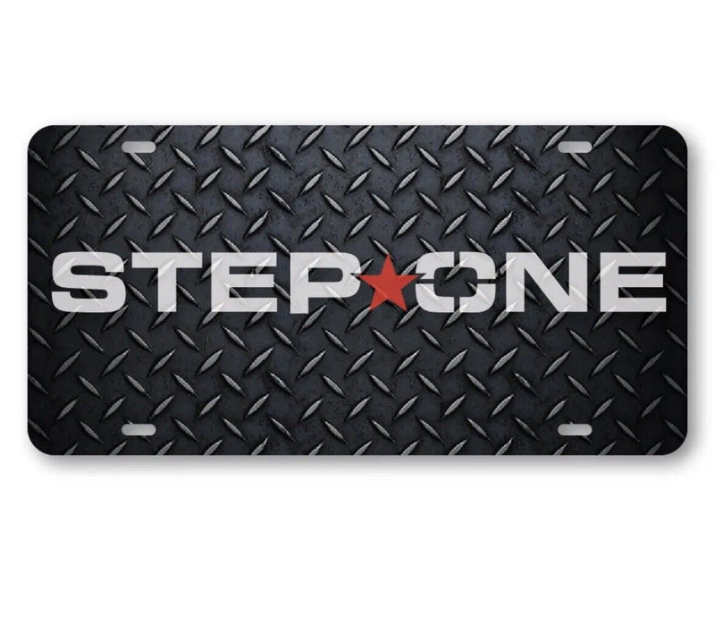 Step One Diamond Plate Vanity License Plate Tag